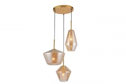 Decor Lime 1467 mm vysoká moderní zlatá závěsná lampa se 3 světelnými zdroji 7983