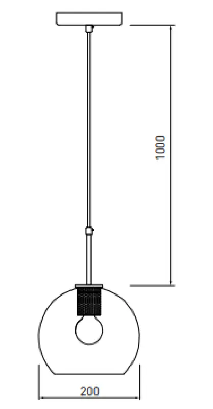 Decor Giglas kulovitá skleněná závěsná lampa 8013