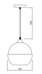 Decor Lender moderní závěsná lampa z kovu a skla šířka 200 mm 8389