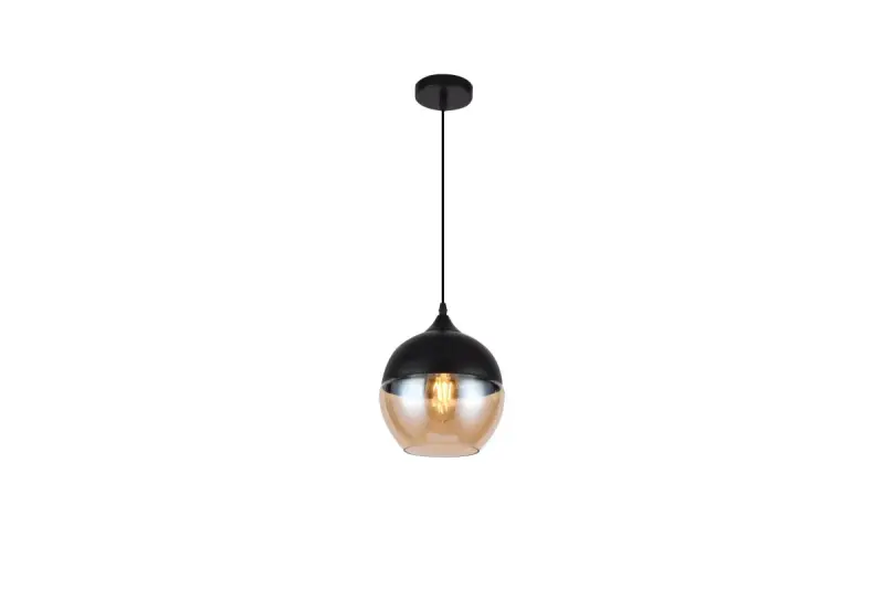 Decor Lender moderní závěsná lampa z kovu a skla šířka 200 mm 8389