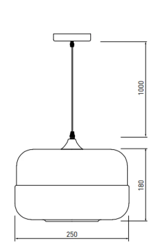 Dekor Lender moderní závěsná lampa z kovu a skla, šířka 250 mm 8433