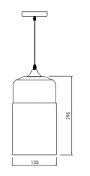 Deco Lender moderní závěsná lampa z kovu a skla, šířka 130 mm 9300