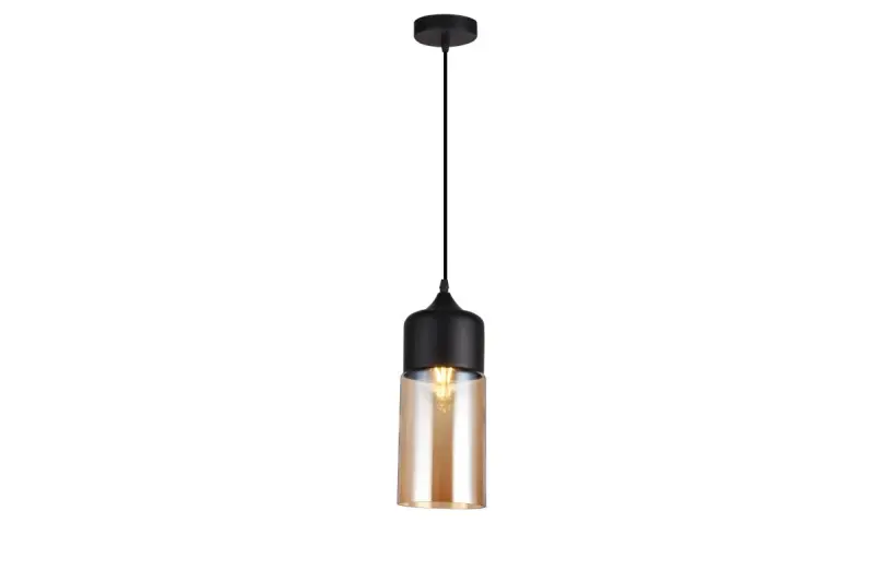 Deco Lender moderní závěsná lampa z kovu a skla, šířka 130 mm 9300