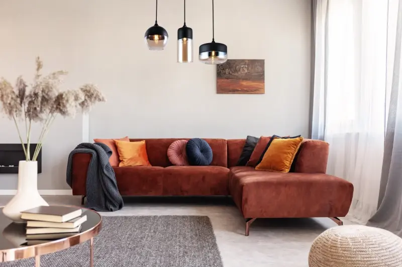 Moderne závěsná lampa Decor Lender z kovu a skla se 3 světelnými zdroji 9270