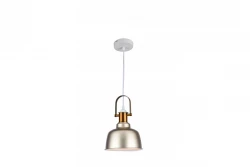 The text "Decor Zenit metalen koepelvormige beige hanglamp met metallic afwerking 4871" can be translated into Czech as:

"Stropní lampa Decor Zenit z kovu ve tvaru kopule, béžová s metalický