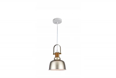 Decor Zenit kovová kopulovitá béžová závěsná lampa s kovovým povrchem 4871