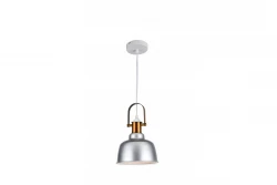 Decor Zenit kovová kopulovitá šedá závěsná lampa s kovovým povrchem 4895