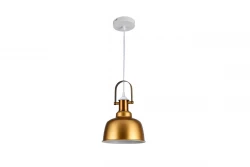 Decor Zenit kovová kopulovitá zlatá závěsná lampa s kovovým povrchem 4925