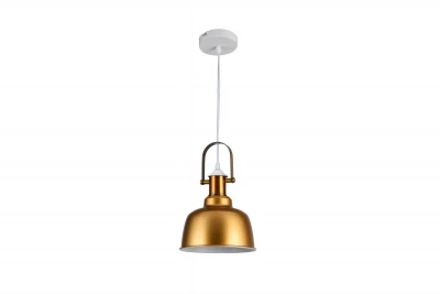 Decor Zenit kovová kopulovitá zlatá závěsná lampa s kovovým povrchem 4925