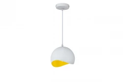 Decorační Mavia kulatá bílá žlutá závěsná lampa 4987