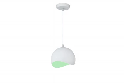 Dekorativní kulovitá závěsná lampa Mavia v bílo-zelené barvě 0917