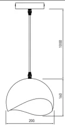 Dekor Mavia kulovitá černo-žlutá závěsná lampa 1808