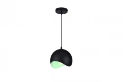 Dekor Mavia kulovitá černo-zelená závěsná lampa 1839