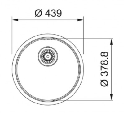 Franke Rondo ROX 210.38 kulatý nerezový dřez 43,9 cm plochá montáž 127.0688.778
