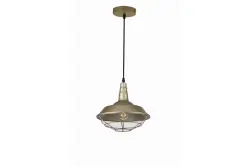 Decor Solen závěsná lampa průmyslového tvaru se zlatou mřížkou, průměr 26,5 cm 2362