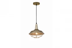 Decor Solen závěsná lampa průmyslového tvaru se zlatou mřížkou, průměr 26,5 cm 2362