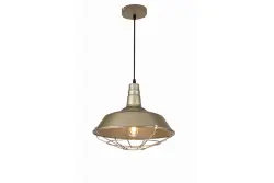 Deco Solen závěsná lampa industriálního tvaru se zlatou mřížkou, průměr 36,5 cm 3703