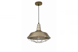 Deco Solen závěsná lampa industriálního tvaru se zlatou mřížkou, průměr 36,5 cm 3703