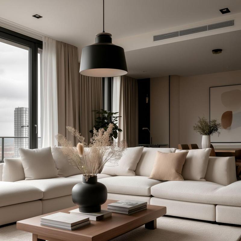 Dekor Margus matná černá kovová závěsná lampa s dřevěným doplňkem 2911