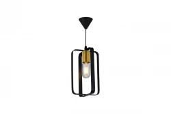 Decor Oxalis závěsná lampa s černým kovovým rámem v geometrickém tvaru, průměr 13 cm 3185