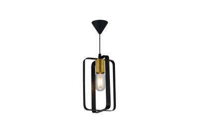 Decor Oxalis závěsná lampa s černým kovovým rámem v geometrickém tvaru, průměr 13 cm 3185