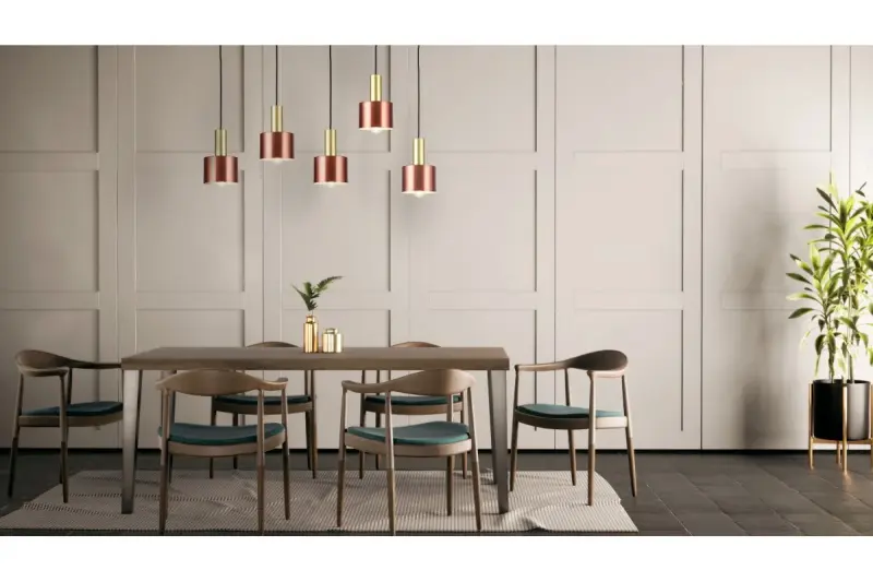 Dekor Selvia závěsná lampa měděná s mosazným povrchem, průměr 12 cm 3208