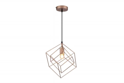 Decor Rosa zlatá geometrická závěsná lampa sestávající ze 2 mosazných krychlí 3376
