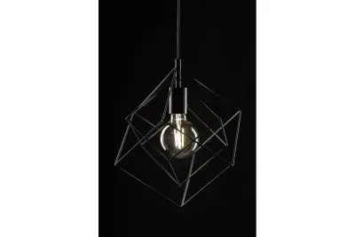 Decor Rosa černá geometrická závěsná lampa složená ze 2 černých krychlí 3437
