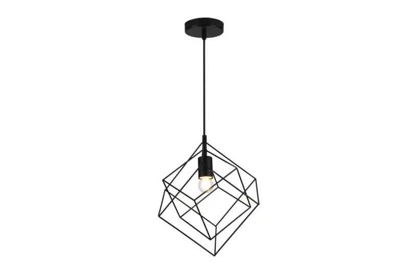 Decor Rosa černá geometrická závěsná lampa složená ze 2 černých krychlí 3437