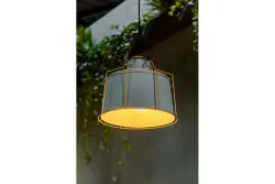 Dekor Goa šedá závěsná lampa s dekorativním zlatým rámem 3550