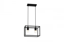 Decor Diu černá geometrická závěsná lampa se 2 světelnými zdroji šířka 30 cm 3628