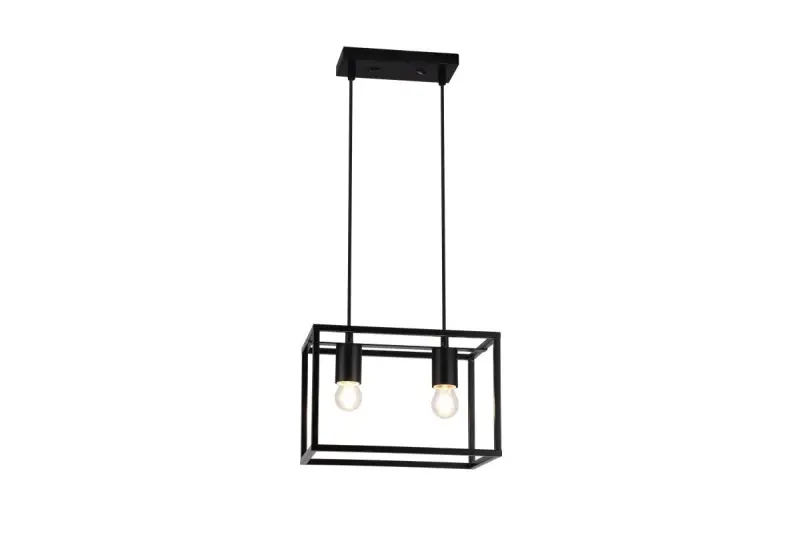 Decor Diu černá geometrická závěsná lampa se 2 světelnými zdroji šířka 30 cm 3628