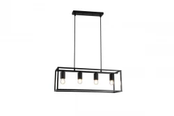 Decor Diu černá geometrická závěsná lampa se 4 světelnými zdroji, šířka 60 cm 3635