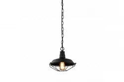Dekor Lars černá závěsná lampa s průmyslovou černou mřížkou, průměr 26 cm 2233