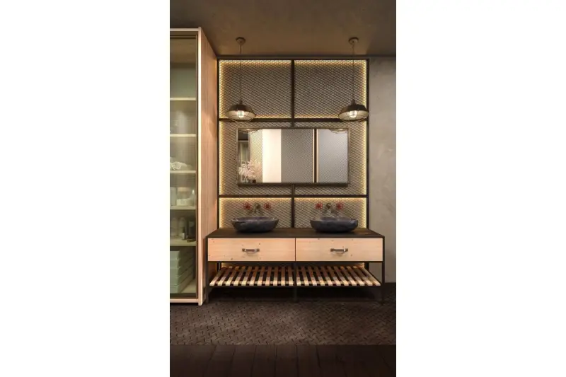 Deco Lars černá závěsná lampa s industriální černou mřížkou, průměr 36 cm, 2295