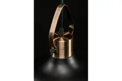 Decoreer Mees zwarte metalen hanglamp met kapbevestiging in de vorm van een petroleumlamp 2363