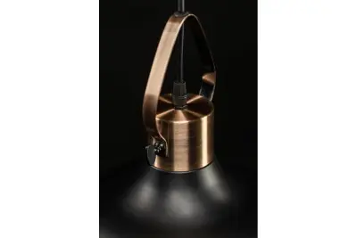 Decoreer Mees zwarte metalen hanglamp met kapbevestiging in de vorm van een petroleumlamp 2363