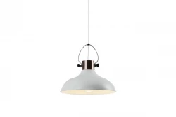 Decor Mees bílá kovová závěsná lampa s upevněním stínidla ve tvaru petrolejové lampy 2332