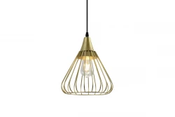 Decor Tess zlatá kovová závěsná lampa ve tvaru kužele 2516