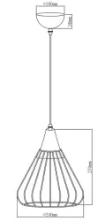 Decor Tess zlatá kovová závěsná lampa ve tvaru kužele 2516