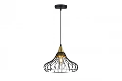 Dekor Lotte černá kuželová vintage drátěná závěsná lampa 2622