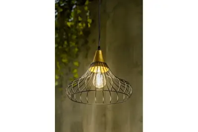 Dekor Lotte černá kuželová vintage drátěná závěsná lampa 2622