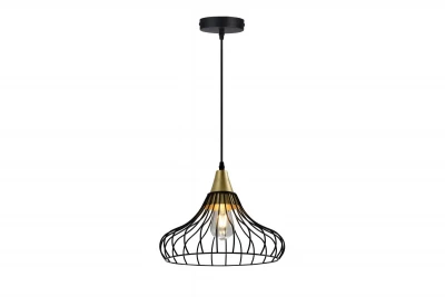 Dekor Lotte černá kuželová vintage drátěná závěsná lampa 2622