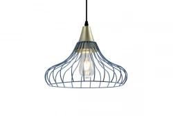 Deco Lotte modrá kuželovitá vintage závěsná lampa 2660
