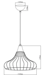 Deco Lotte modrá kuželovitá vintage závěsná lampa 2660