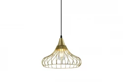 Dekor Lotte zlatá kuželovitá vintage drátěná závěsná lampa 2646