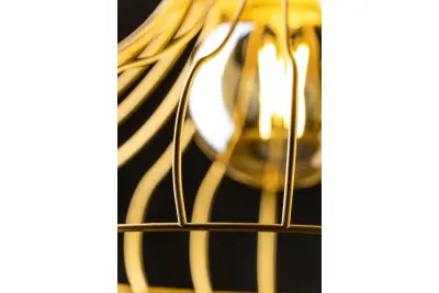 Dekor Lotte zlatá kuželovitá vintage drátěná závěsná lampa 2646