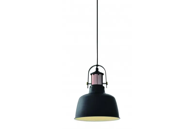 Decor Noor elegantní černá závěsná lampa s měděným prvkem 2691