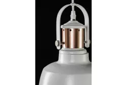 Decor Noor elegantní bílá závěsná lampa s měděným prvkem 6934