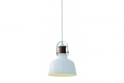 Decor Noor elegantní bílá závěsná lampa s měděným prvkem 6934